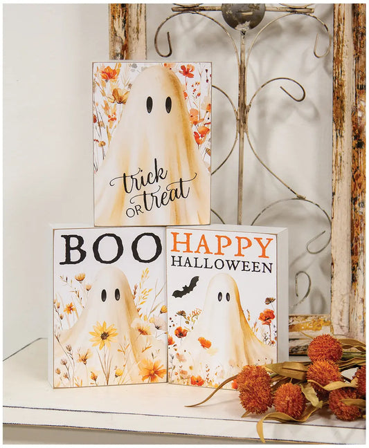 Golden Fall Wildflower Ghost Box Sign